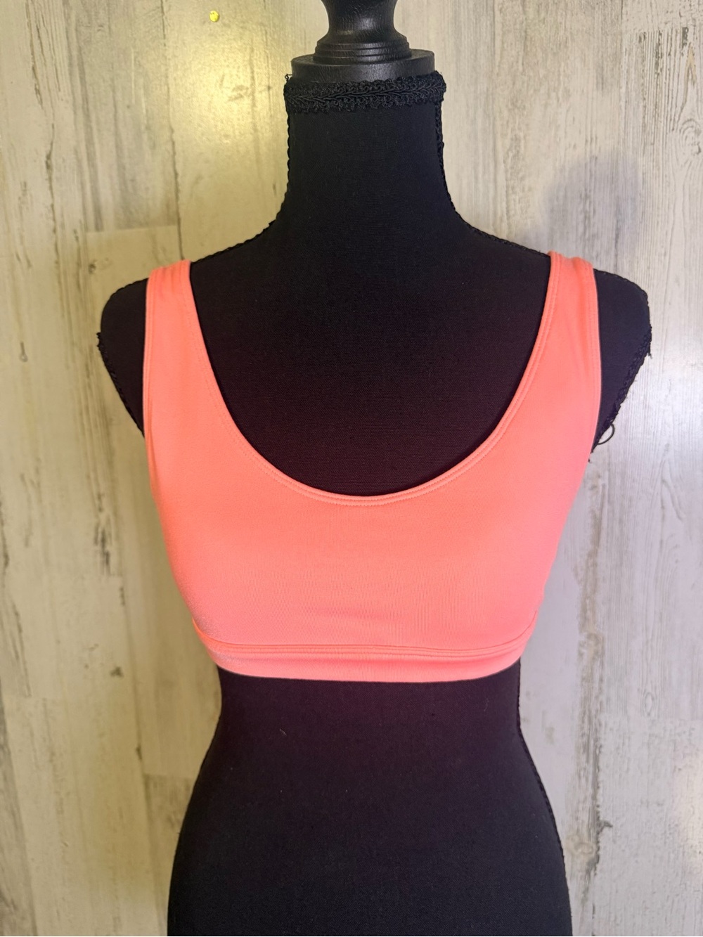 Alo Yoga Coral Pink Scoop Neck Sports Bra Activewear Size S